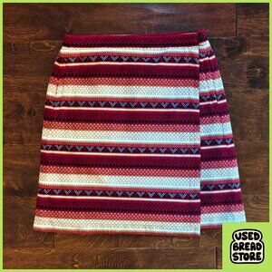 Fleece Knee-length Wrap Skirt | Red | Uniqlo | L | Winter, Warm, Outdoor | Snap